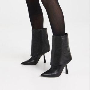 Black Suede Studio Cecille Leather Ankle Boots size 39